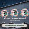 Outdoor Wall Mounted Fixtures Solar Fence Light, Waterproof Projection Cute Snowman Xmas Easy Install Path Lighting Tree Decorative Metal Projector
