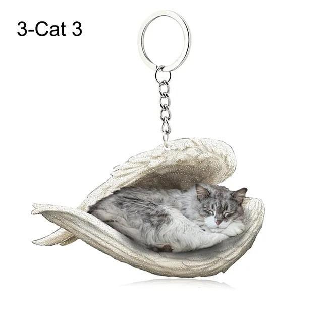 Sleek Modern Dog Cat Angel Keychain With Animal Theme For Bags And Vehicles