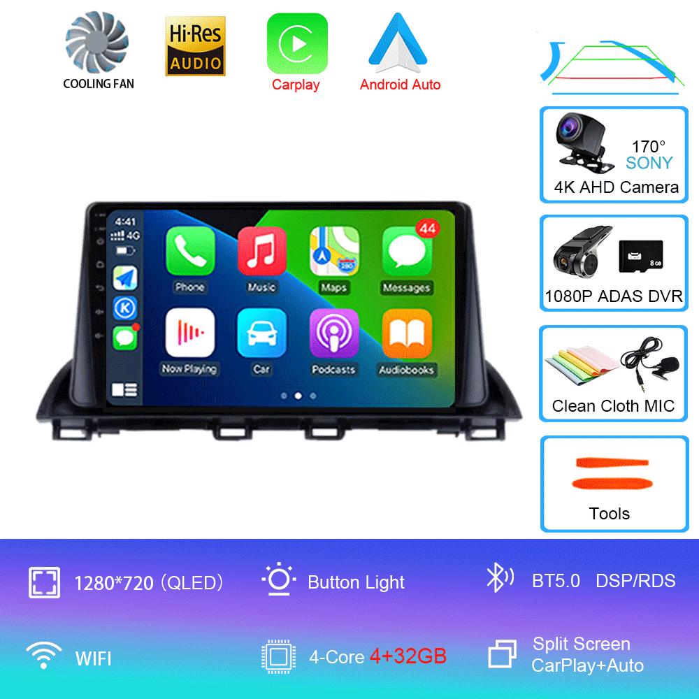 Автомагнитола Android 14 Carplay Auto Для Mazda 3 Axela 2013-2018 Стерео GPS Навигация Мультимедийный Видеоплеер Автомагнитола Головное Устройство