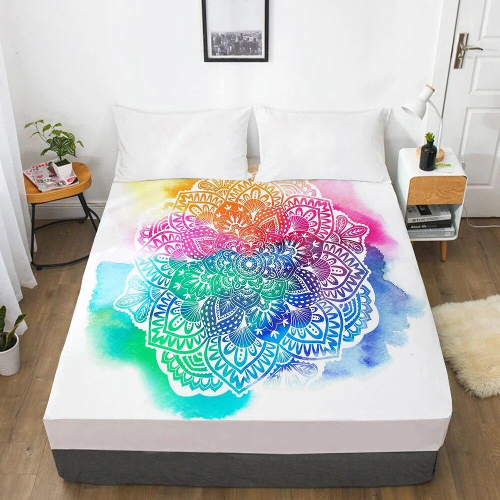 Простыни на заказ, наматрасник с резинкой, 3D простыня, постельное белье 150x200, 200x220, простыня, постельное белье в богемном индийском стиле