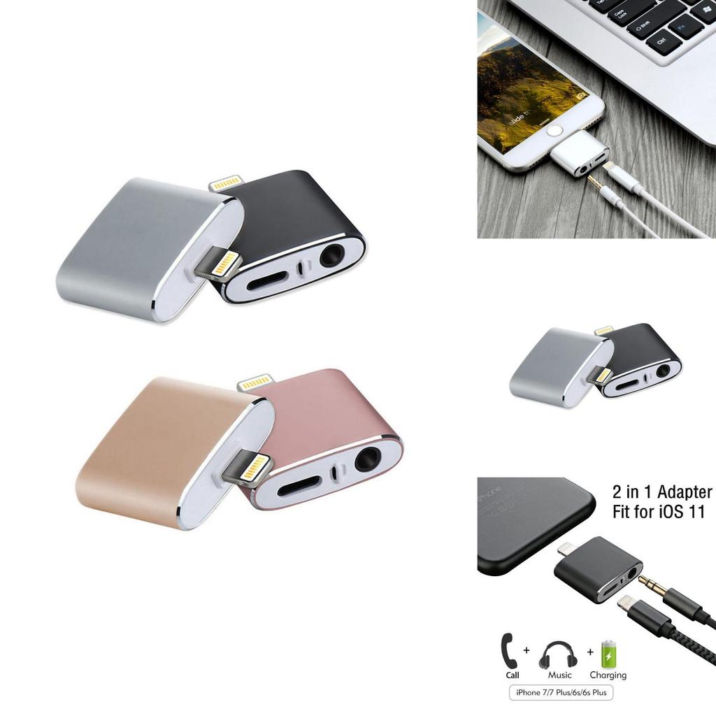 Адаптер-зарядный кабель 2-в-1 для iPhone X, Xs Max, 8, 7 Plus, к аудио-наушникам