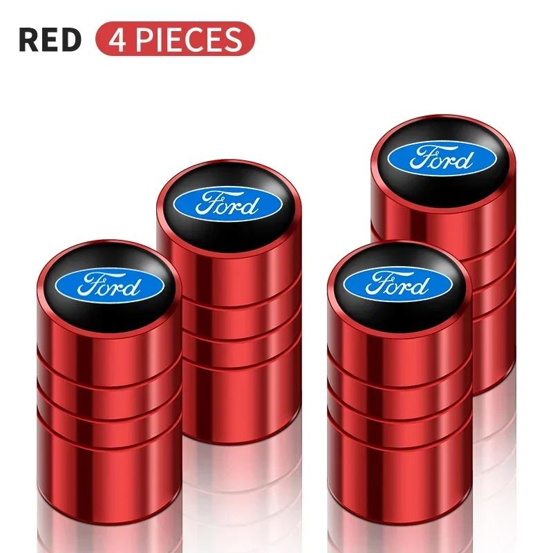 Car Sticker Ford 4pcs Car Badges Wheel Tire Valve Stem Caps Covers Auto Accessories For Ford Fiesta Focus mk2 mk3 Ranger Mondeo