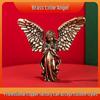 Retro Copper Six-Winged Cupid Angel Ornament: Brass Desktop Figurine for Home Decoration