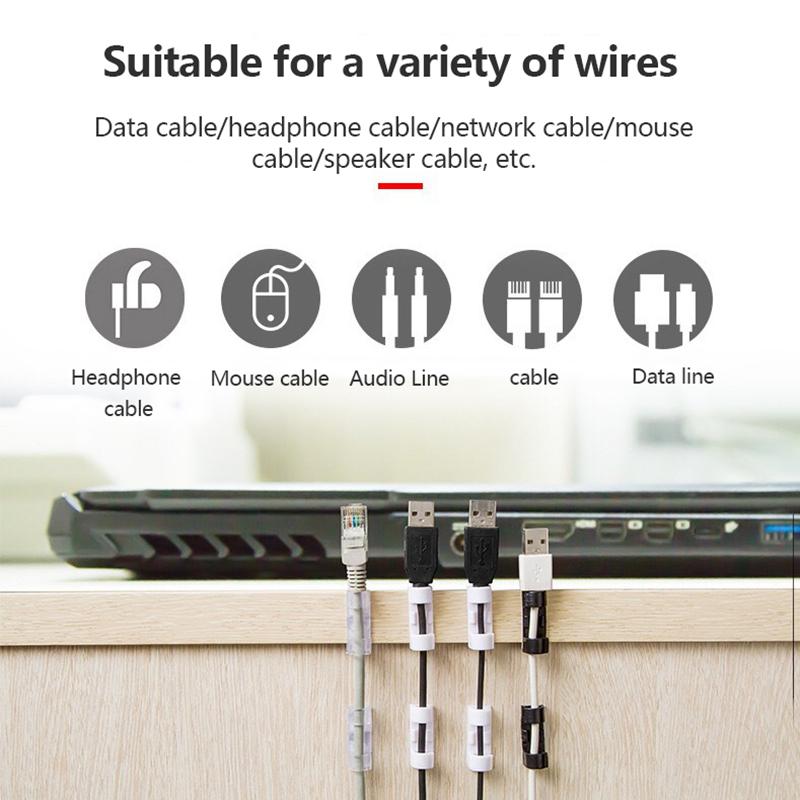20Pcs Self Stick Wire Organizer Line Cable Buckle Auto Fastener Clips Clamp Table Wall Fixer Fastener Holder Car Organizer