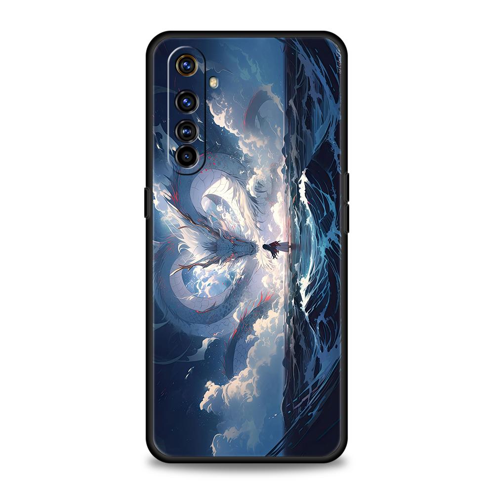 Cartoon Dragon Long Phone Case For Oppo A17 A31 A54 A57 A78 A79 A80 A98 Find X5 X6 Reno 7 8 10 11 13 F Pro 5G Soft TPU Cover Bag