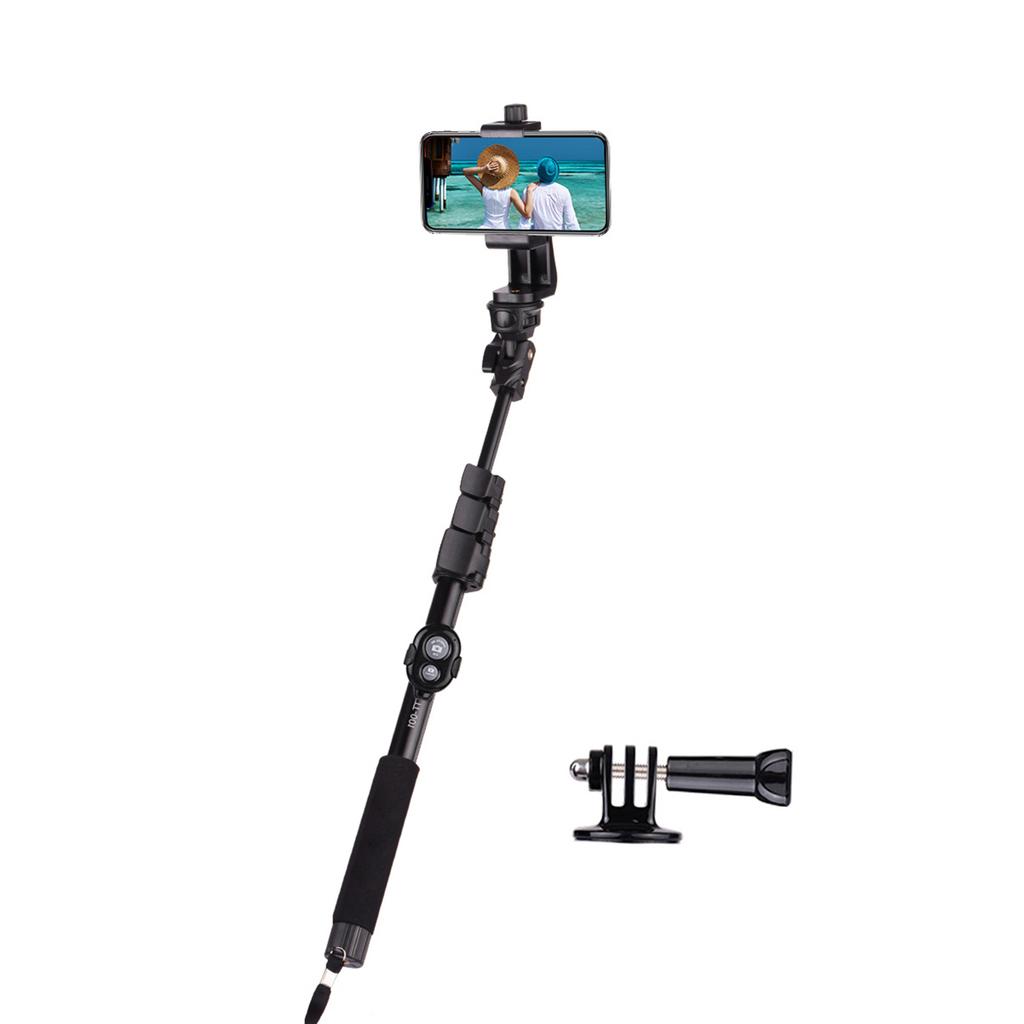 54 inch Extendable Selfie Stick Tripod Stand Aluminum Alloy with Detachable Desktop Tripod Phone Holder Sports Camera