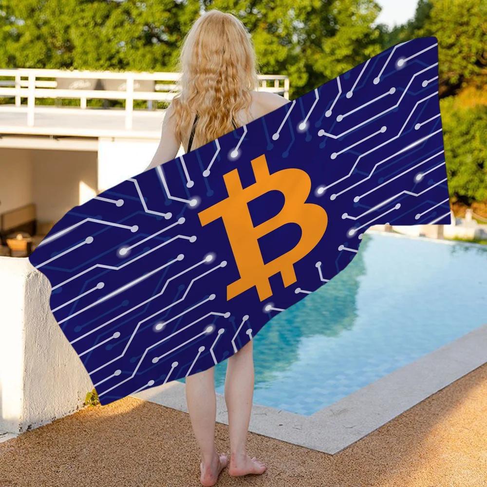 Bitcoin Эволюция Денег Пляжное Полотенце Мультяшное Милое Летнее Детское Большое Для Ванны Бассейна Пляжа Микрофибра Впитывающее
