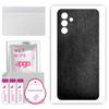 apgo Protective Skin Sticker for the Back Compatible with Samsung Galaxy A13 5G, Wrap Film, Foil, Vinyl - Pattern Black Leather