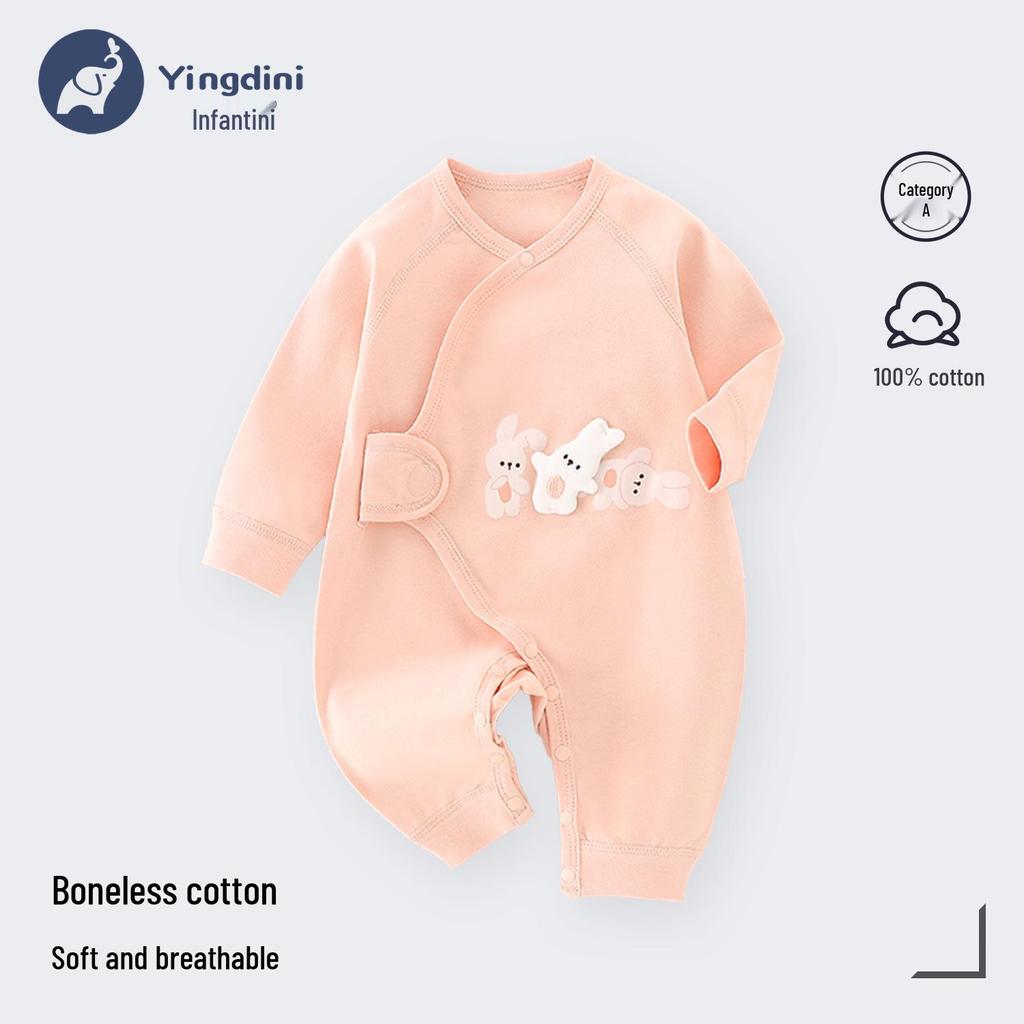 Комплект пижамы унисекс из чистого хлопка для новорожденных с бабочкой