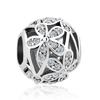 Classic 925 Silver Pink blue Flower Pendant Bead Decoration Suitable For Necklace Bracelet DIY Women's Jewelry