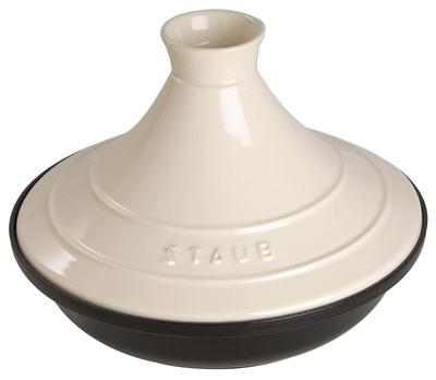 Staub Pot литой эмалированный горшок цвета слоновой кости, совместимый с IH, японский особый "Таджин 28 см" [Авторизованный продукт] 40509-395
