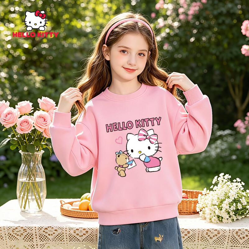 Hello Kitty Повседневная толстовка с круглым вырезом для девочек - Осенняя коллекция