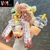Cute Cartoon Bear Milk Tea Keychain - Trendy Couple Car Key Charm and Bag Accessory