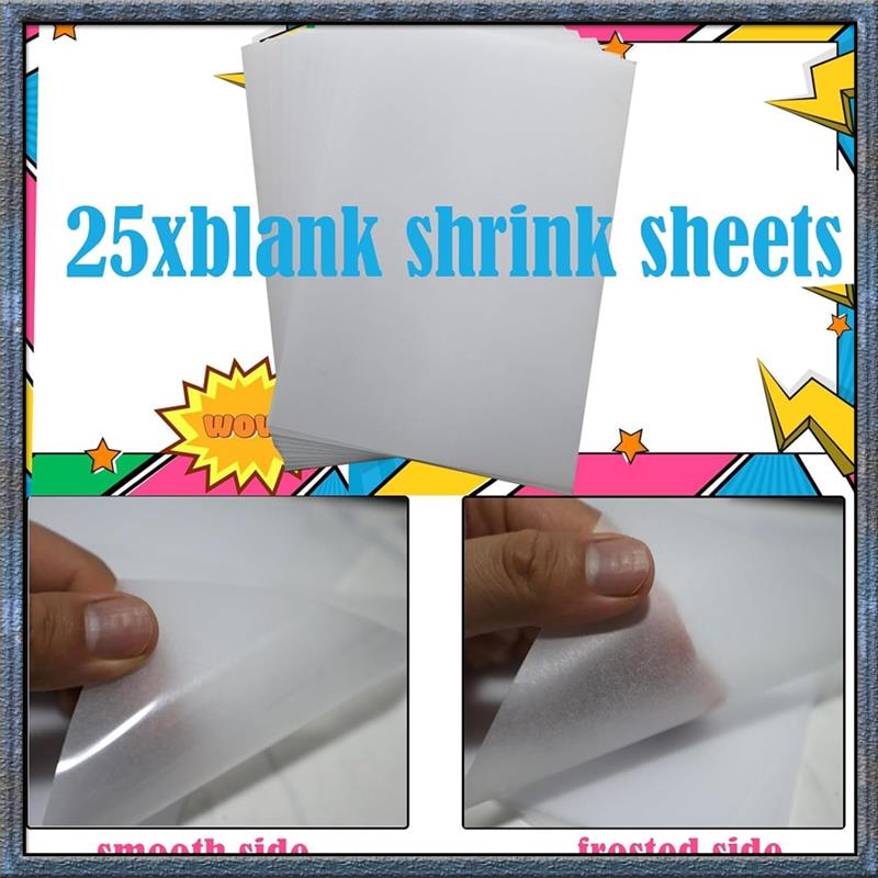 Лучшие предложения Набор термоусадочной пластиковой пленки Shrink Papers 25 шт. Большие листы термоусадочной пленки с 100 шт. Брелоков для детей (11,4X8 дюймов