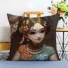 Beautiful Tragic IIdentity V MMichiko GGeisha Cushion Cover Washable Linen Pillowcase Soft  for Sofa Bed Cozy Home Room Decor