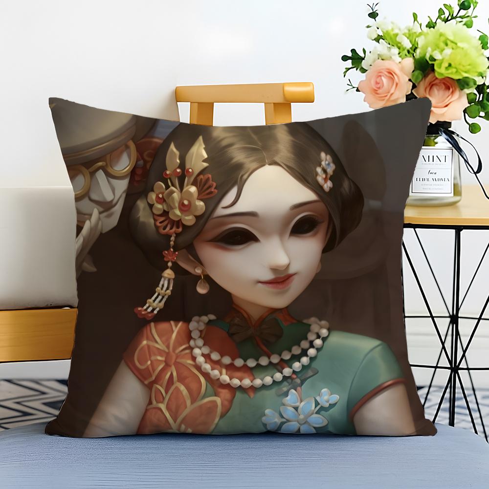 Beautiful Tragic IIdentity V MMichiko GGeisha Cushion Cover Washable Linen Pillowcase Soft  for Sofa Bed Cozy Home Room Decor