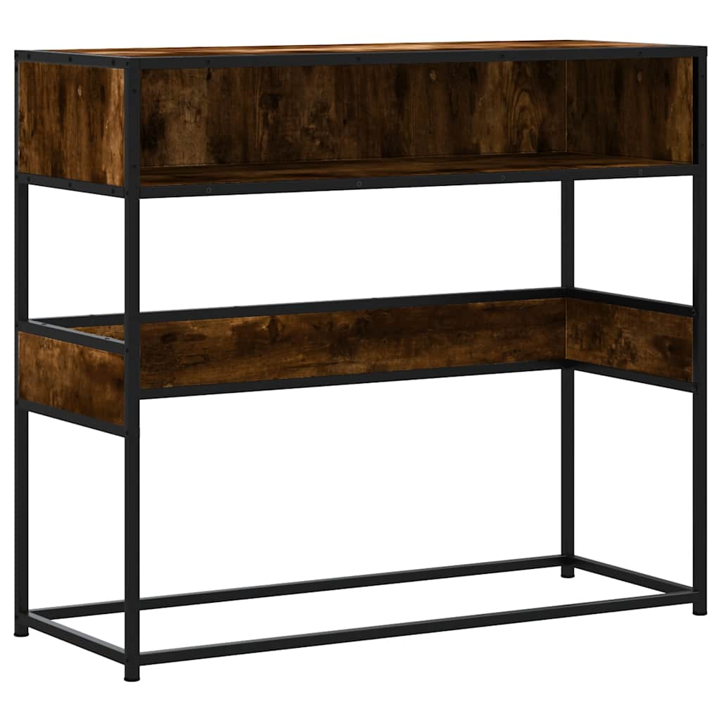 Sideboard in Brown Oak Look 35.5 x 35 x 76 cm Wood Based Panel & Metal