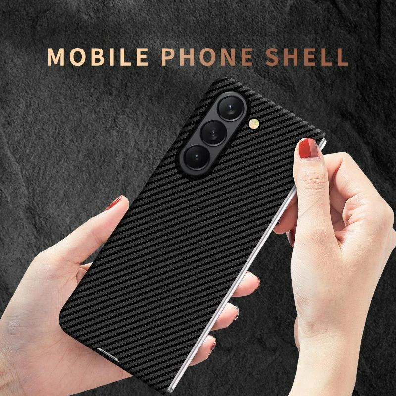 Ultra Thin Matte Carbon Fiber Phone Case for Orginal Samsung Galaxy Z Fold 7 6 5 4 Skin Feel Shockproof Hard Back Protect Cover