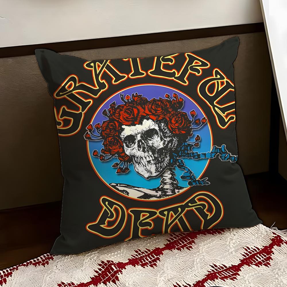 Band GGrateful DDead Cushion Cover Reversible Soft Durable Pillow Cover Home Car MultiScene Use for Daily Comfort