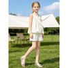 Girls Summer French Polka Dot Chiffon Two Piece Set Bubble Shorts And Skirt Outfit