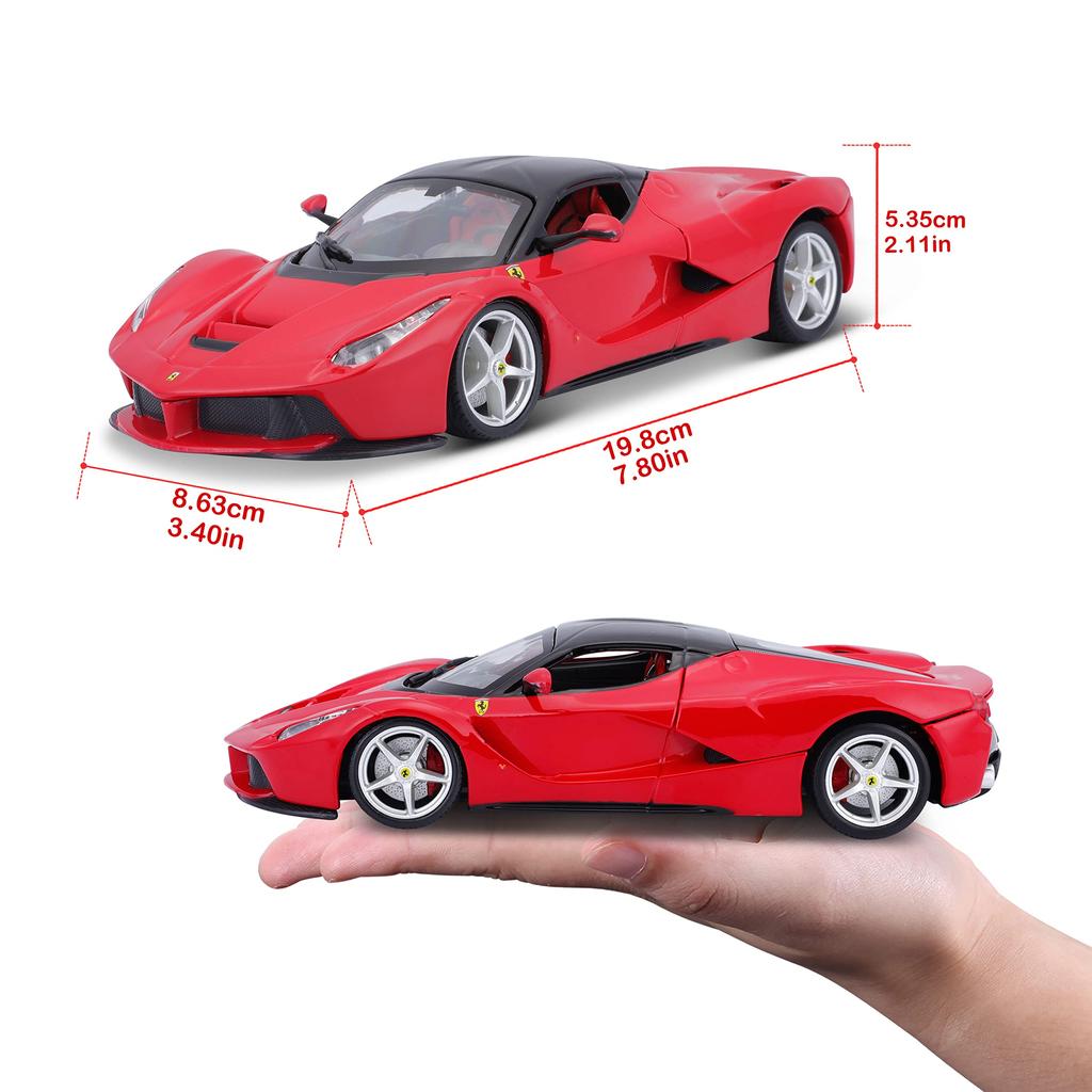 Bburago Scale Ferrari LaFerrari Red Race Sports Car Diecast Model Car 1/24 / 18-26001