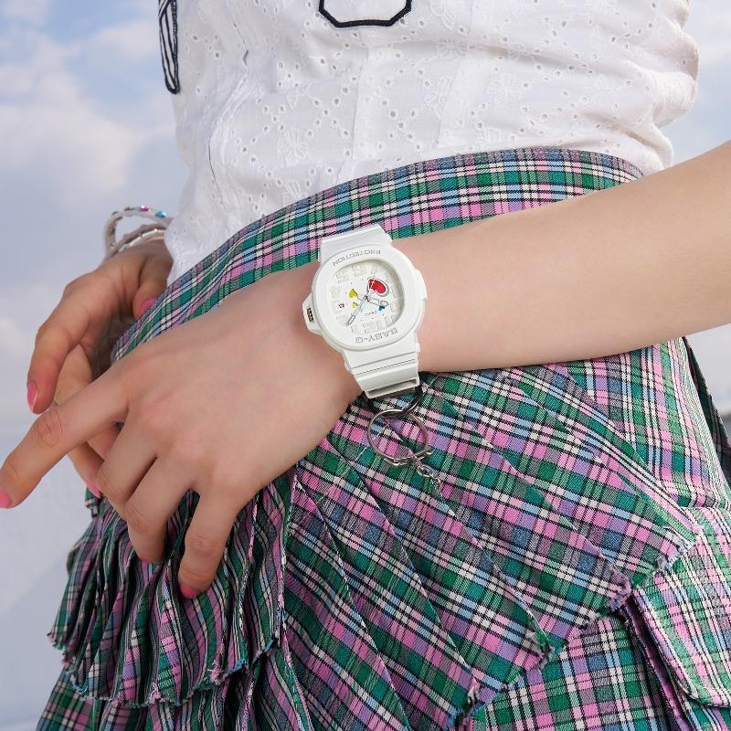 Casio Женские часы Baby-G, смола, 100 м водонепроницаемые, аналоговые, ударопрочные, кварцевые, BGA-10-7APRB