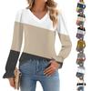 Women's Fashion Casual Long Sleeve Printed V-Neck Trumpet Sleeve Pullover Top