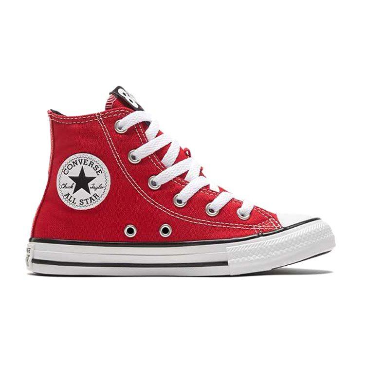 Converse Удобные износостойкие высокие детские кеды Красные для подростков 369227C