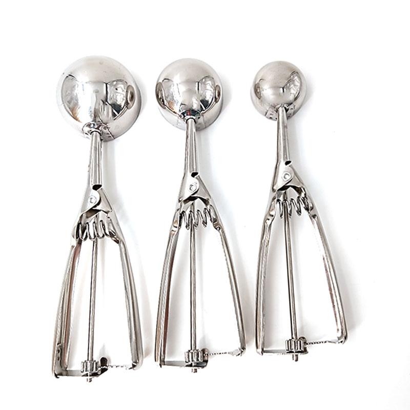 Совок для мороженого из нержавеющей стали, пружинная ручка, картофельное пюре, арбузный шарик, совок для мороженого, форма для дома, кухни, аксессуары, гаджеты