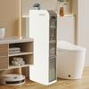 Подвижной ПП Напольный Шкаф для Ванной Комнаты, Белый Узкий Шкаф для Хранения в Ванной Комнате с 4 Ящиками 18x42x100см для Хранения Предметов Первой Необходимости в Ванной Комнате
