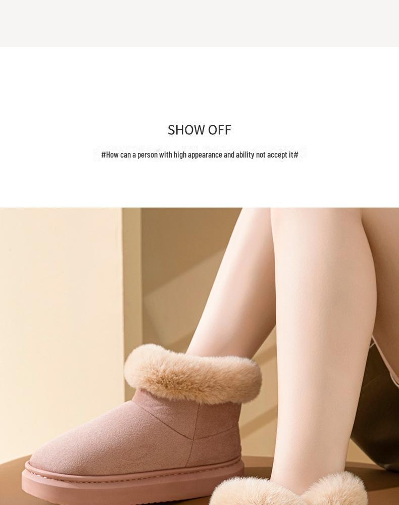 Женские зимние высокие нескользящие хлопковые ботинки на толстой подошве с плюшевой подкладкой