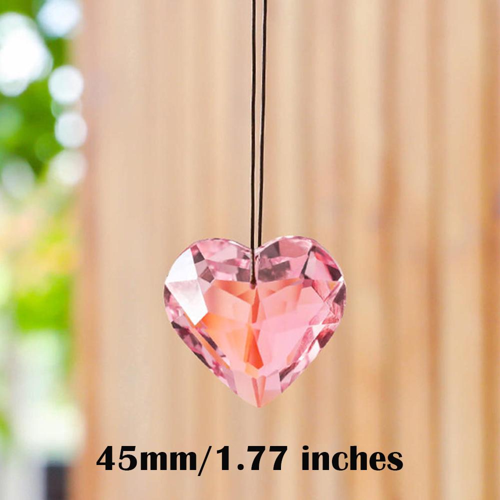 45mm Hanging Heart Suncatcher Prism Pendant Crafts for Home Office Garden Decoration Rainbow Maker Window Pendant 2025 Xmas Gift