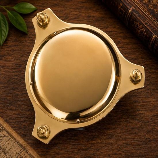 Brass Sundial Compass Handmade Nautical Collectible Maritime Office Desk Decor 10.16 cm
