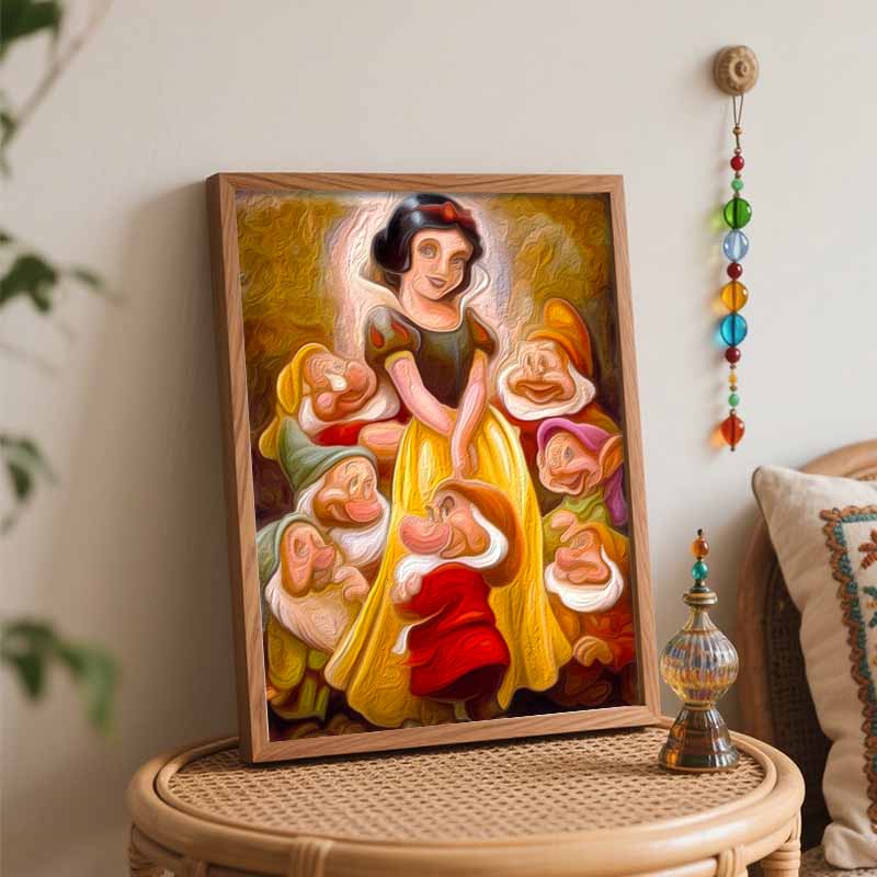 Disney Snow White and Seven Dwarfs digital oil painting art kit DIY handmade home decoration gift