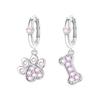 Orstarry S925 Silver Earrings Pink Cute Pet Claw Print Earrings For Women Birthday Gift Silver Jewelry