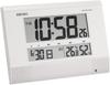Clock Wall Clock Table Clock Radio Wave Digital Program Function Calendar Rokuyo Temperature Humidity Display Compact White Pearl SQ435W SEIKO