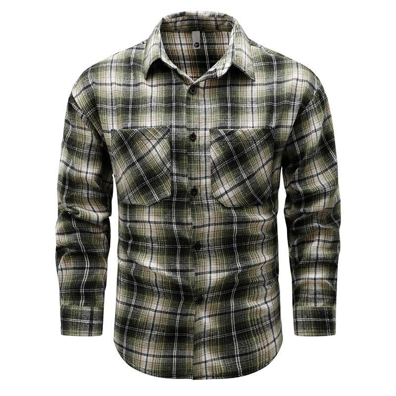 Men S Vintage American Style Cleanfit Short Sleeve Plaid Shirt