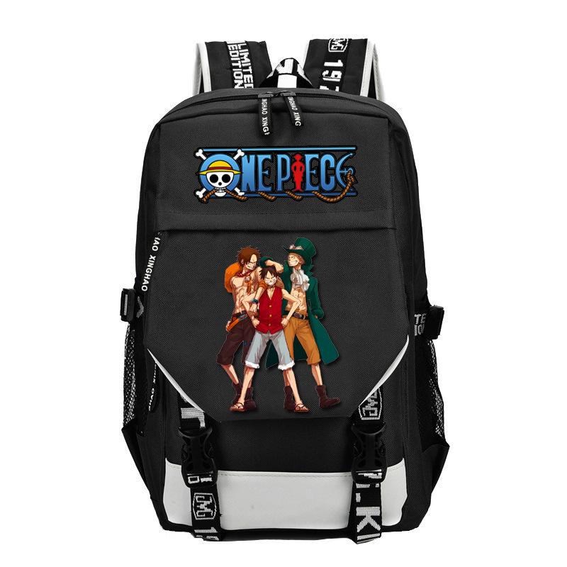 Japan cartoon comics One Piece themed printed backpack with USB port large capacity stylish backpack 0033