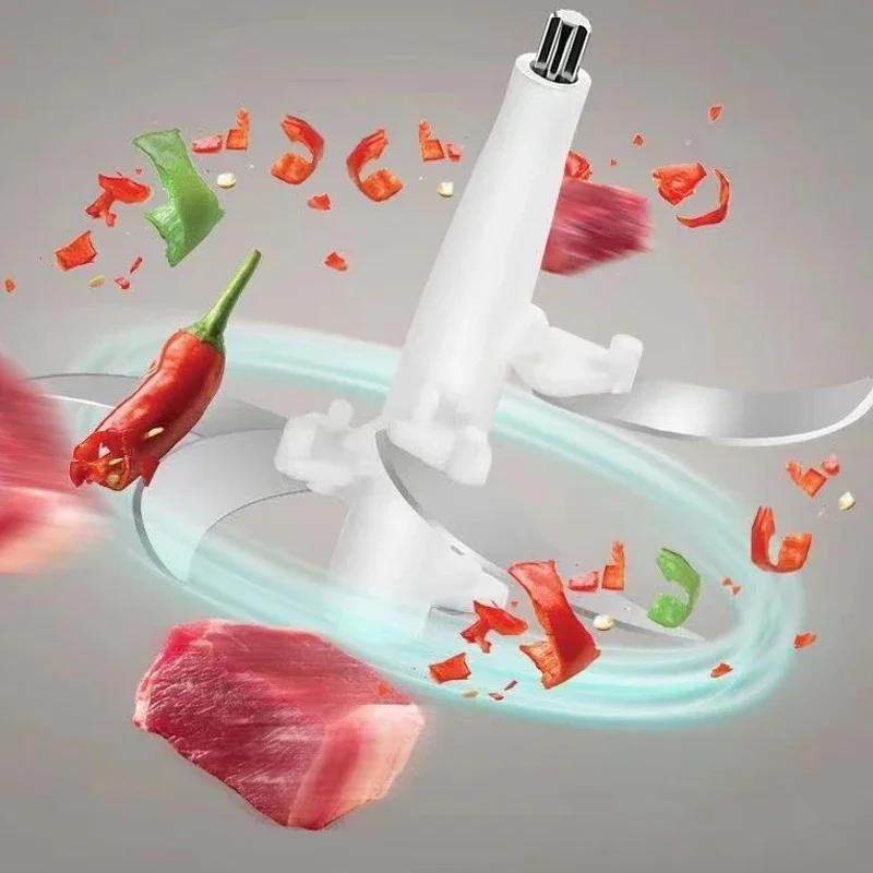 3-скоростная электрическая мясорубка, измельчитель пищевых продуктов из нержавеющей стали для домашней кухни, блендер для овощей и орехов с прочными лезвиями
