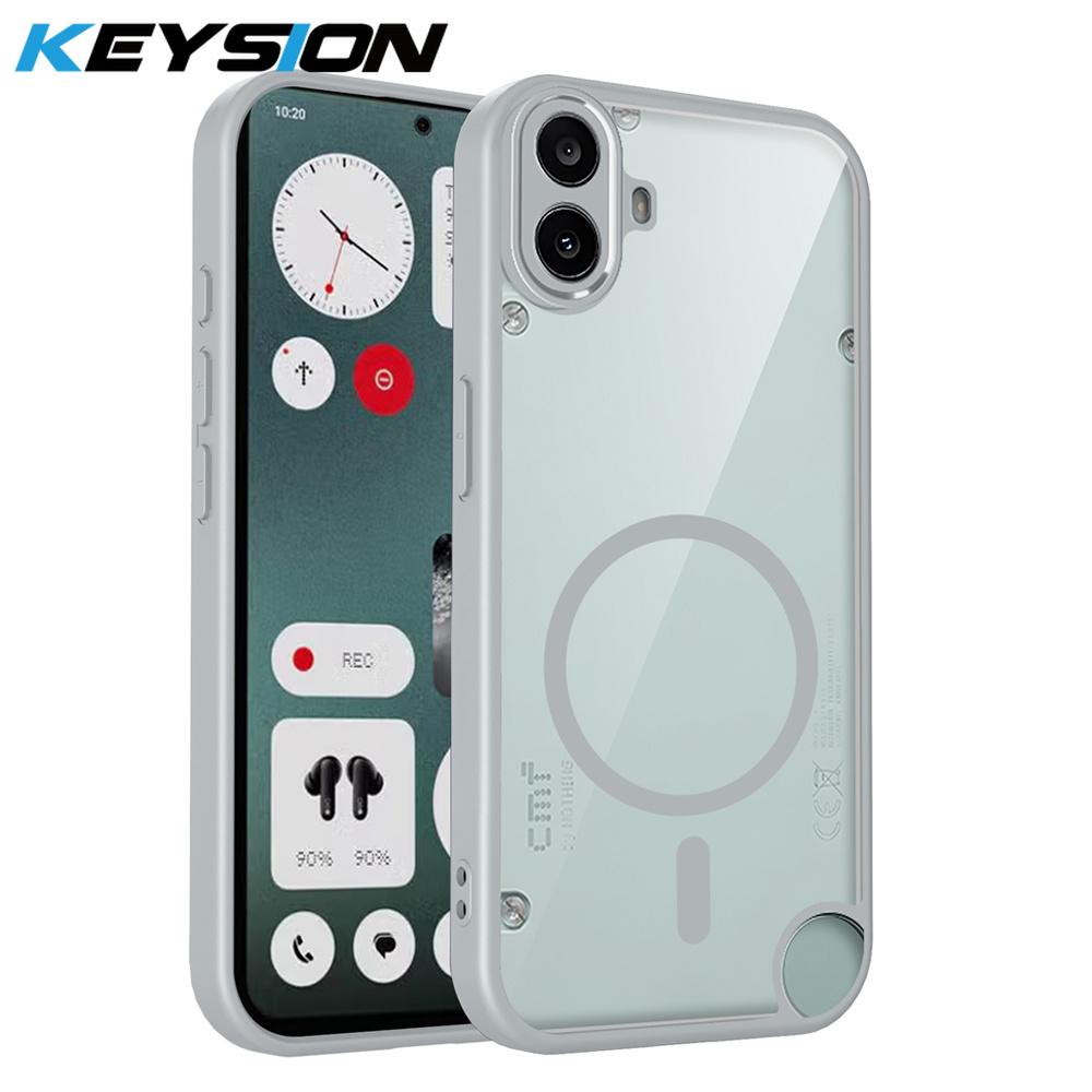 KEYSION Прозрачный магнитный чехол для телефона Nothing CMF Phone 2 Pro 1 Силикон+ПК HD Clear Ударопрочный чехол для CMF Phone 1 2Pro