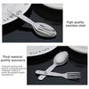2-In-1 Fork Dessert Spoon Cutlery Set For Outdoor Camping And Picnics Portable Durable Stainless Steel Mini Fork Spoon