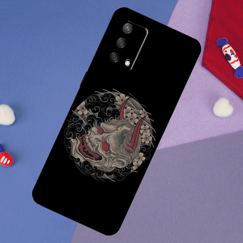 Японский чехол с маской Oni Hannya Demon для OPPO A98 A78 A58 A18 A96 A76 A16 A15 A17 A77 A5 A9 A74 A94 A52 A72 A53S A54S A57S