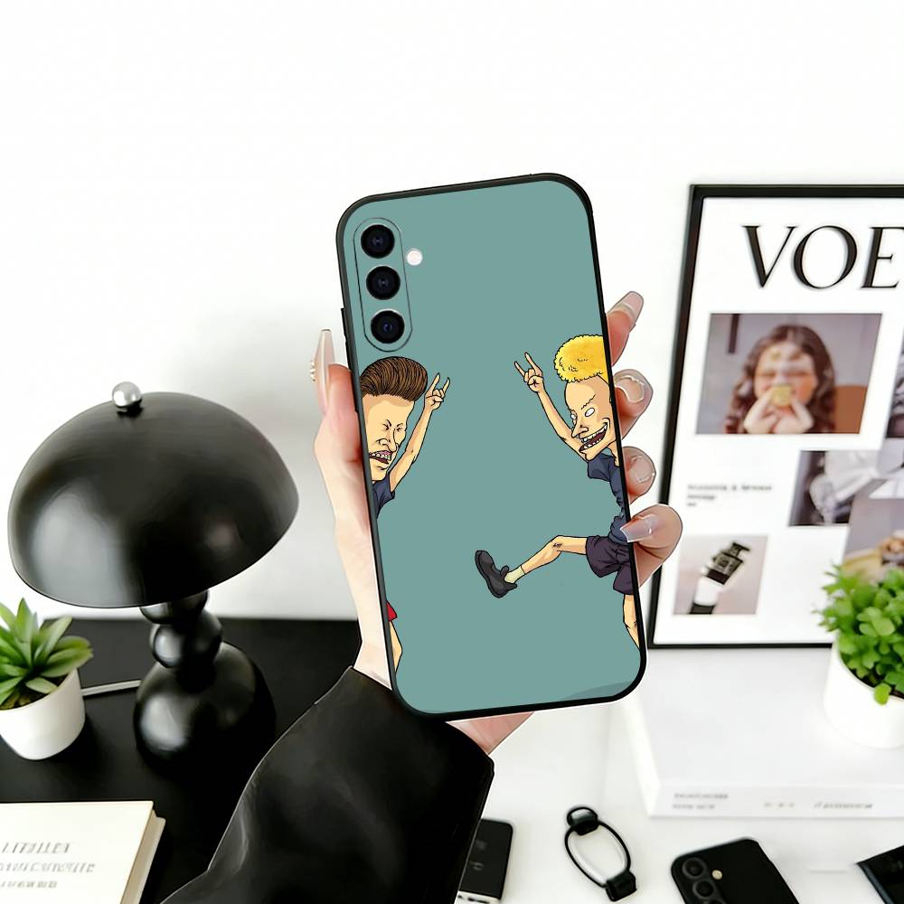 Beavis & B-Head Phone Case For Samsung Galaxy A73,A72,A71,A70,A53,A52,A51,Soft Silicone Black Cover