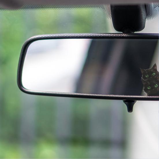Car Sticker, Waterproof PVC Self-adhesive No Trace Auto Decal, Black Cat Pattern Funny Sticker for Windows Mirrors Trunks Car Accessories