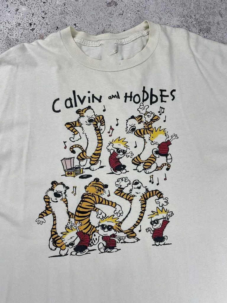 Vintage 90s Calvin and Hobbes cartoon comics tee t-shirt VN1991