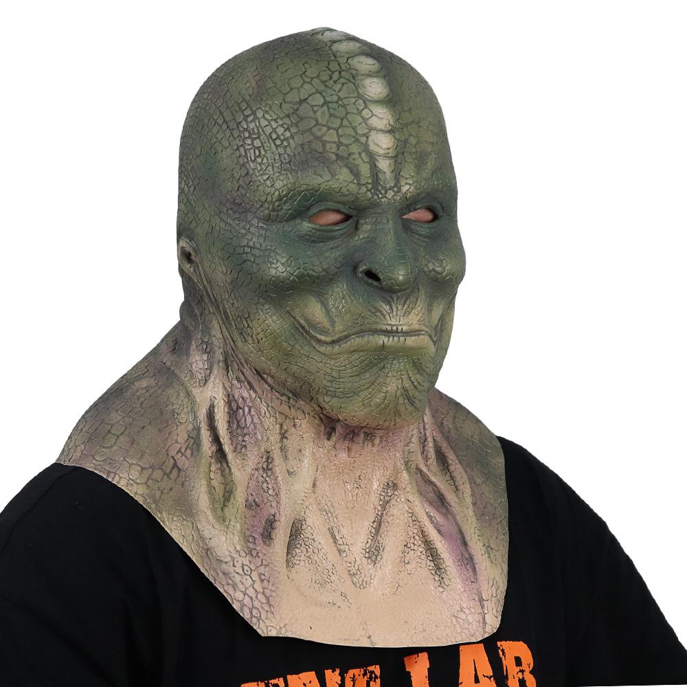 Horror monster dinosaur devil mask Realistic Snake Demon Lizard Man Headgear Funny performance by men and women at a dance party bar