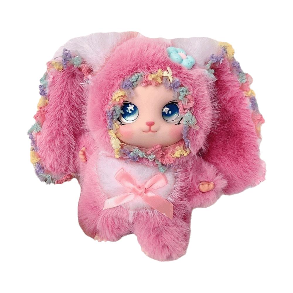 Big Ear Rabbit Plush Keychain Bag Hanging Car Key Ring Sweet Fairy Style Bag Charms Christmas Gift