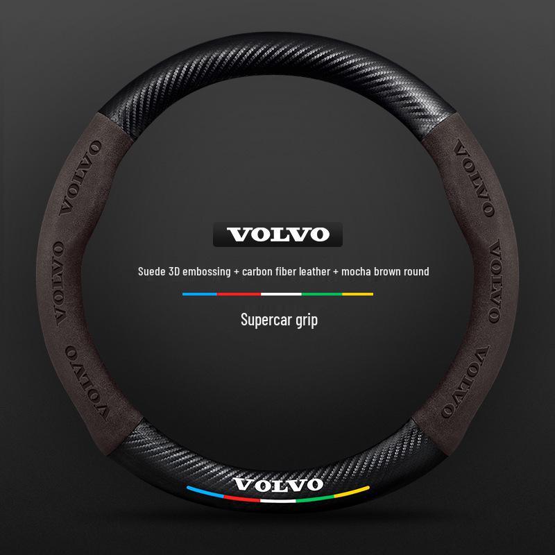 Чехол рулевого колеса из замши и углеродного волокна для Volvo XC60, XC90, S90, S60, XC40, S40