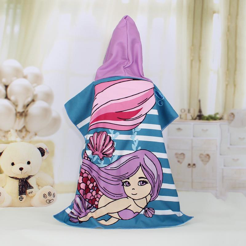 Детское полотенце-накидка из микрофибры с рисунком - большое, впитывающее и милое