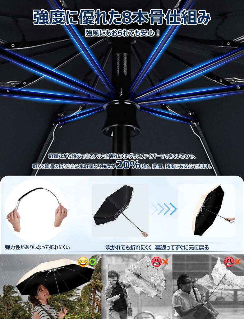 Складной зонт Конструкция для предотвращения обратного складывания Складной автоматический предотвращает прыжки Обратное складывание Ветрозащитный тефлон Ветрозащитный и водонепроницаемый Складной легкий и